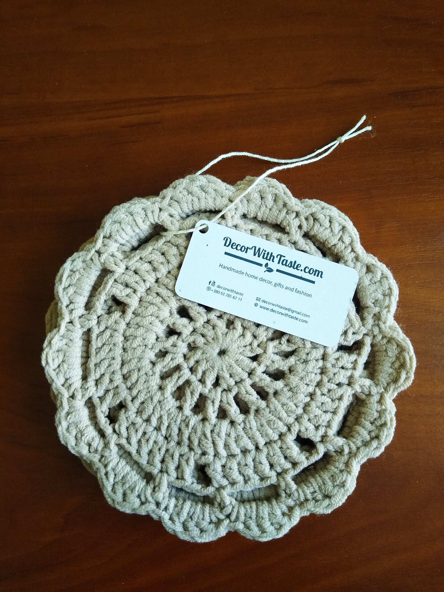 🍽️ N°8 Crochet Coasters - DecorWithTaste
