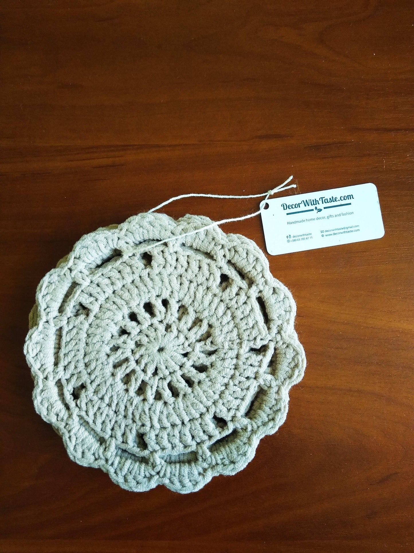 🍽️ N°8 Crochet Coasters - DecorWithTaste