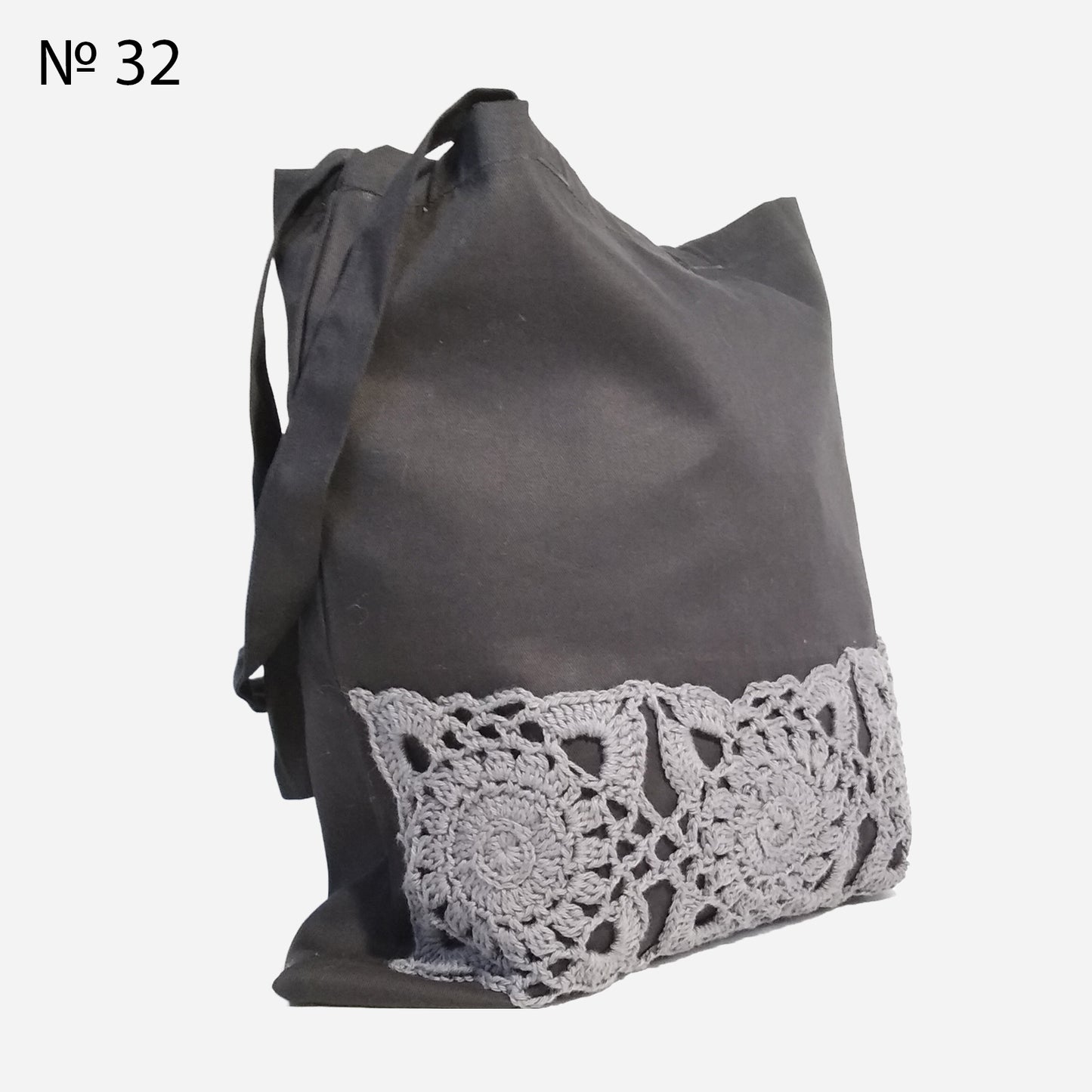 🛍️ N°32 Shopper Bag with Crochet Print - DecorWithTaste