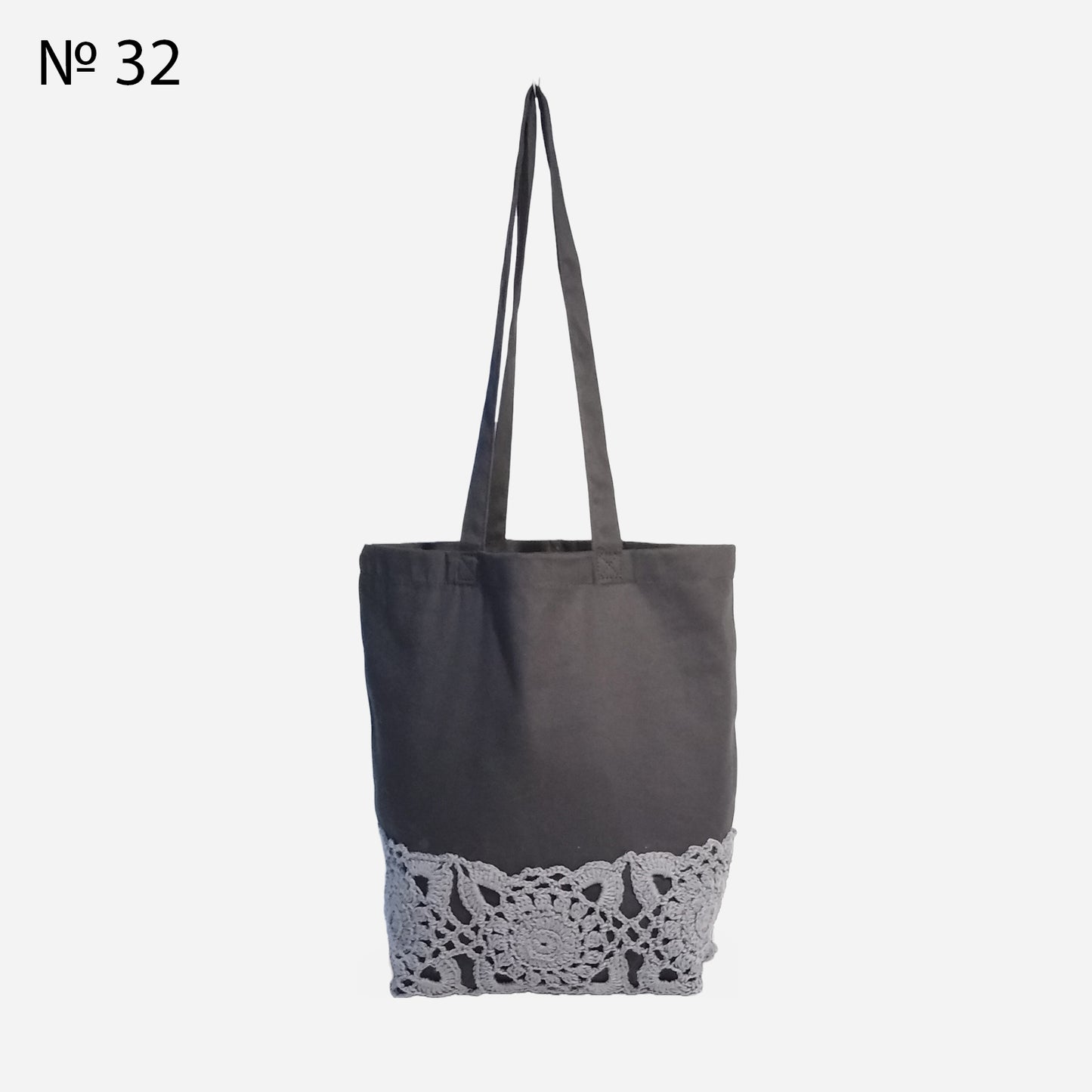 🛍️ N°32 Shopper Bag with Crochet Print - DecorWithTaste