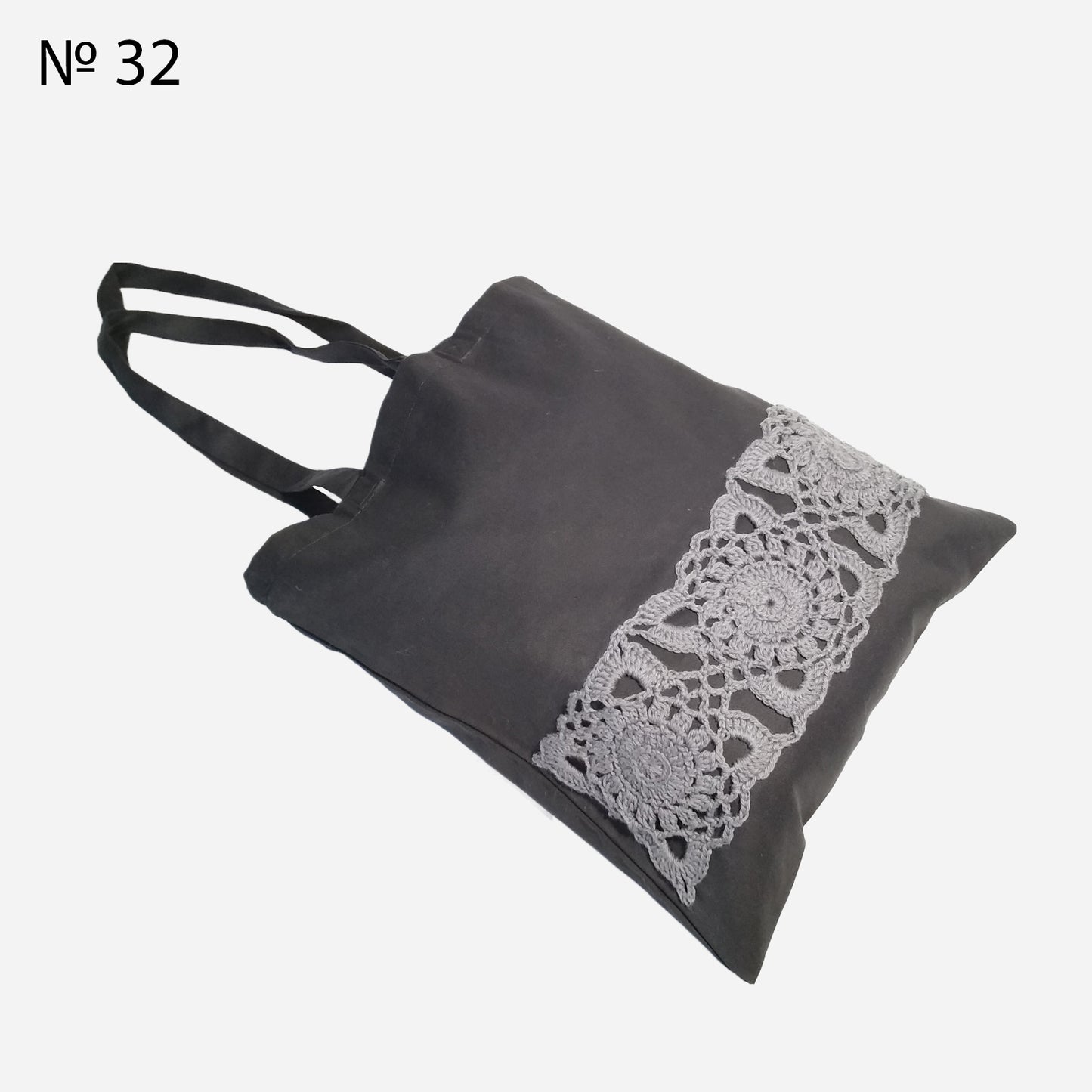 🛍️ N°32 Shopper Bag with Crochet Print - DecorWithTaste