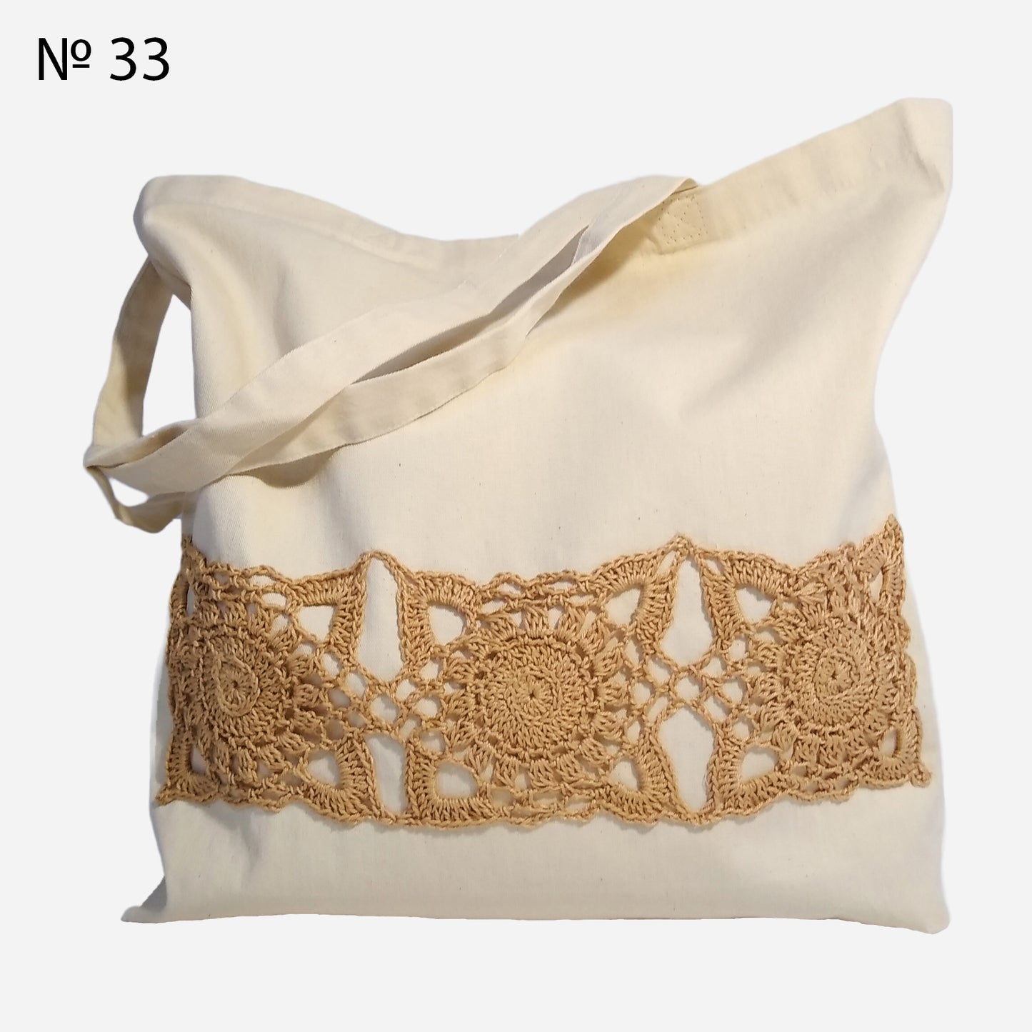 ๐๏ธ Nยฐ33 Shopper Bag with Crochet Print - DecorWithTaste