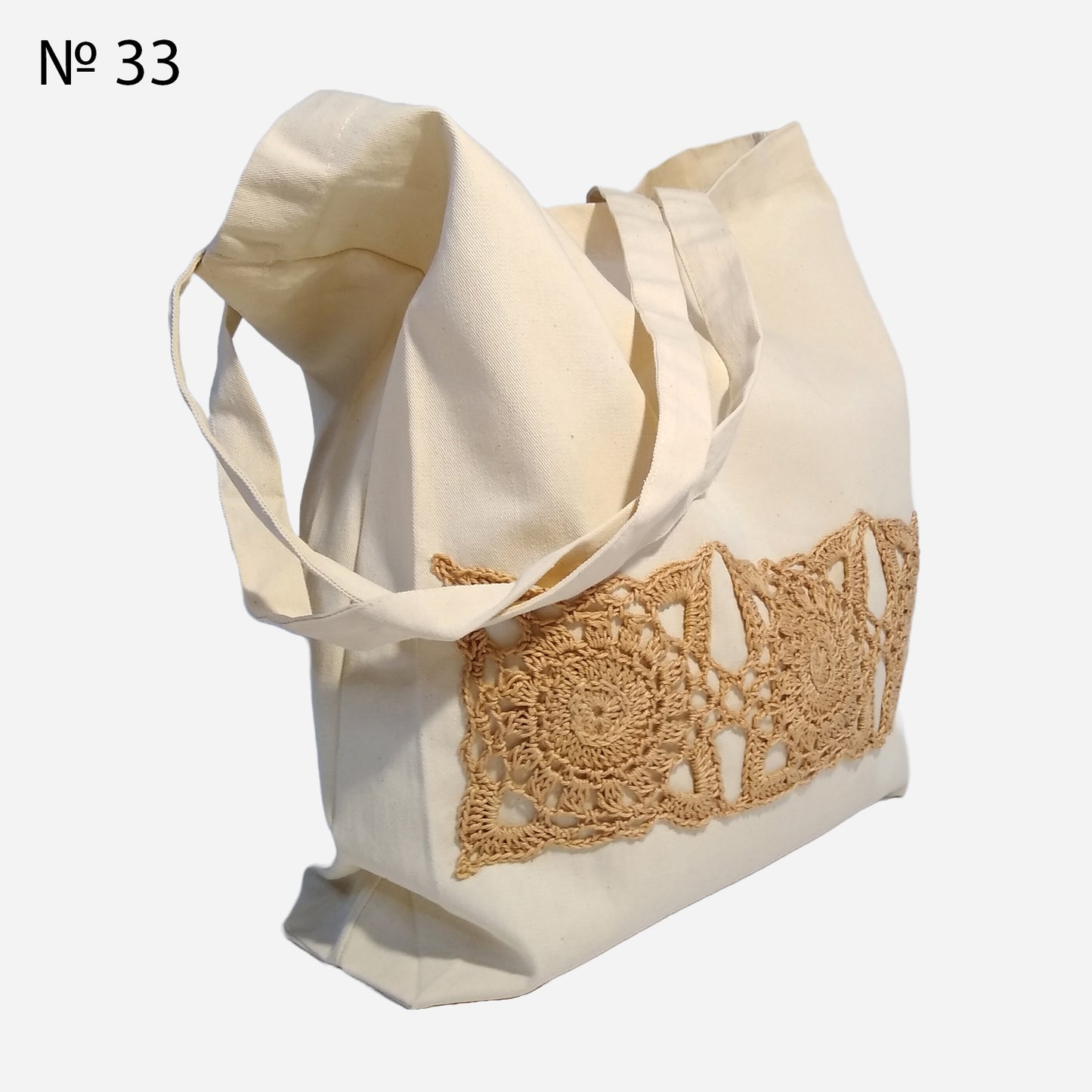 ๐๏ธ Nยฐ33 Shopper Bag with Crochet Print - DecorWithTaste