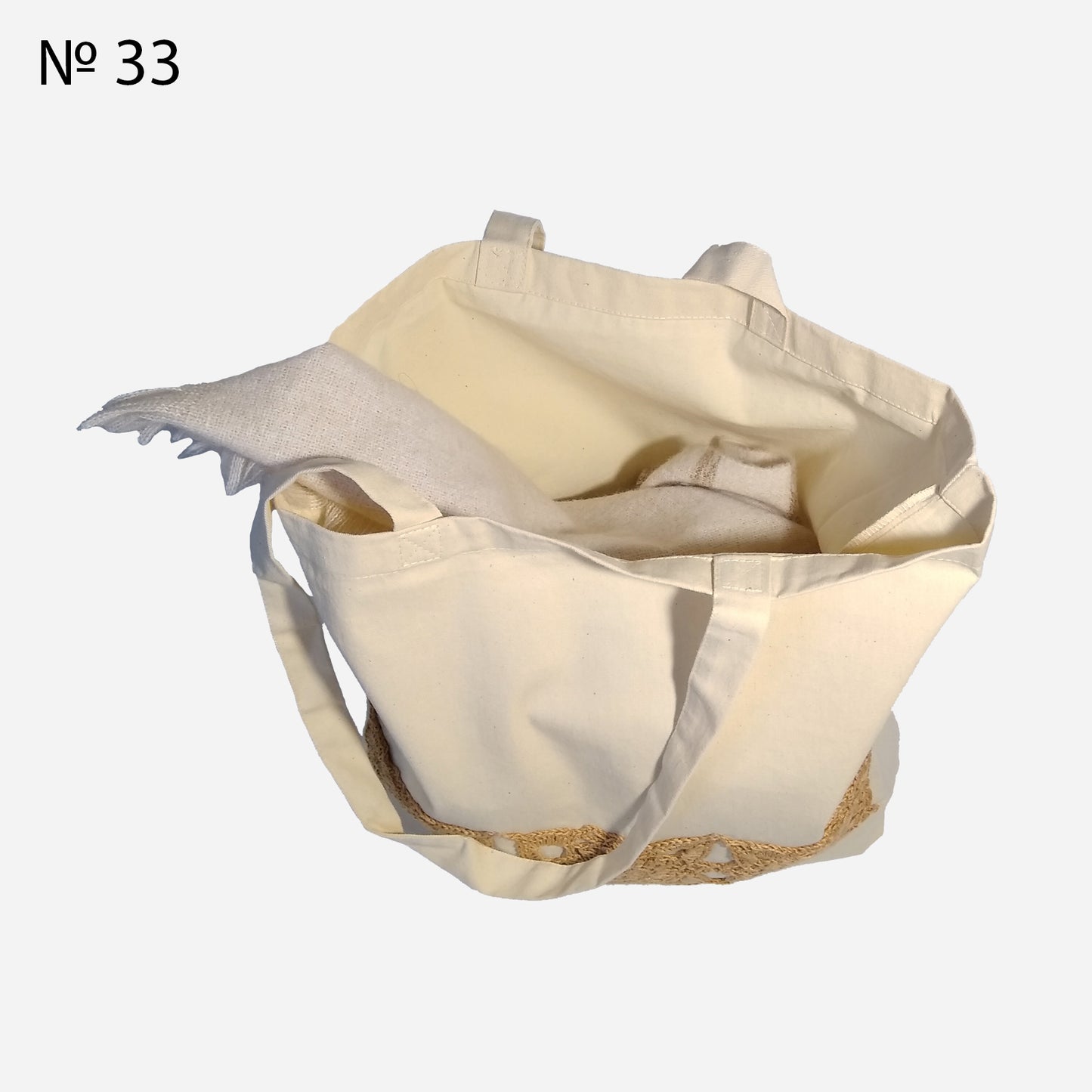 ๐๏ธ Nยฐ33 Shopper Bag with Crochet Print - DecorWithTaste