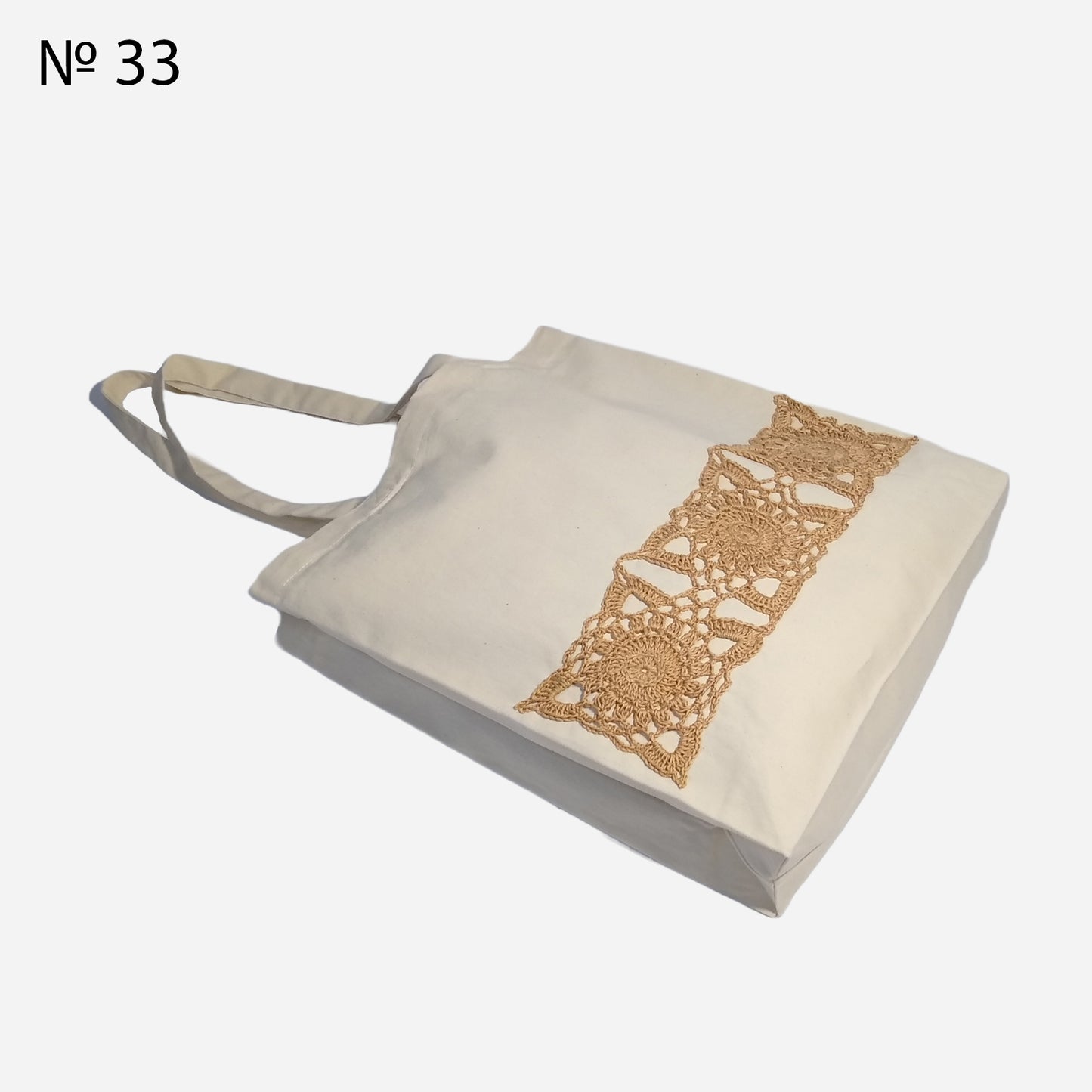 ๐๏ธ Nยฐ33 Shopper Bag with Crochet Print - DecorWithTaste