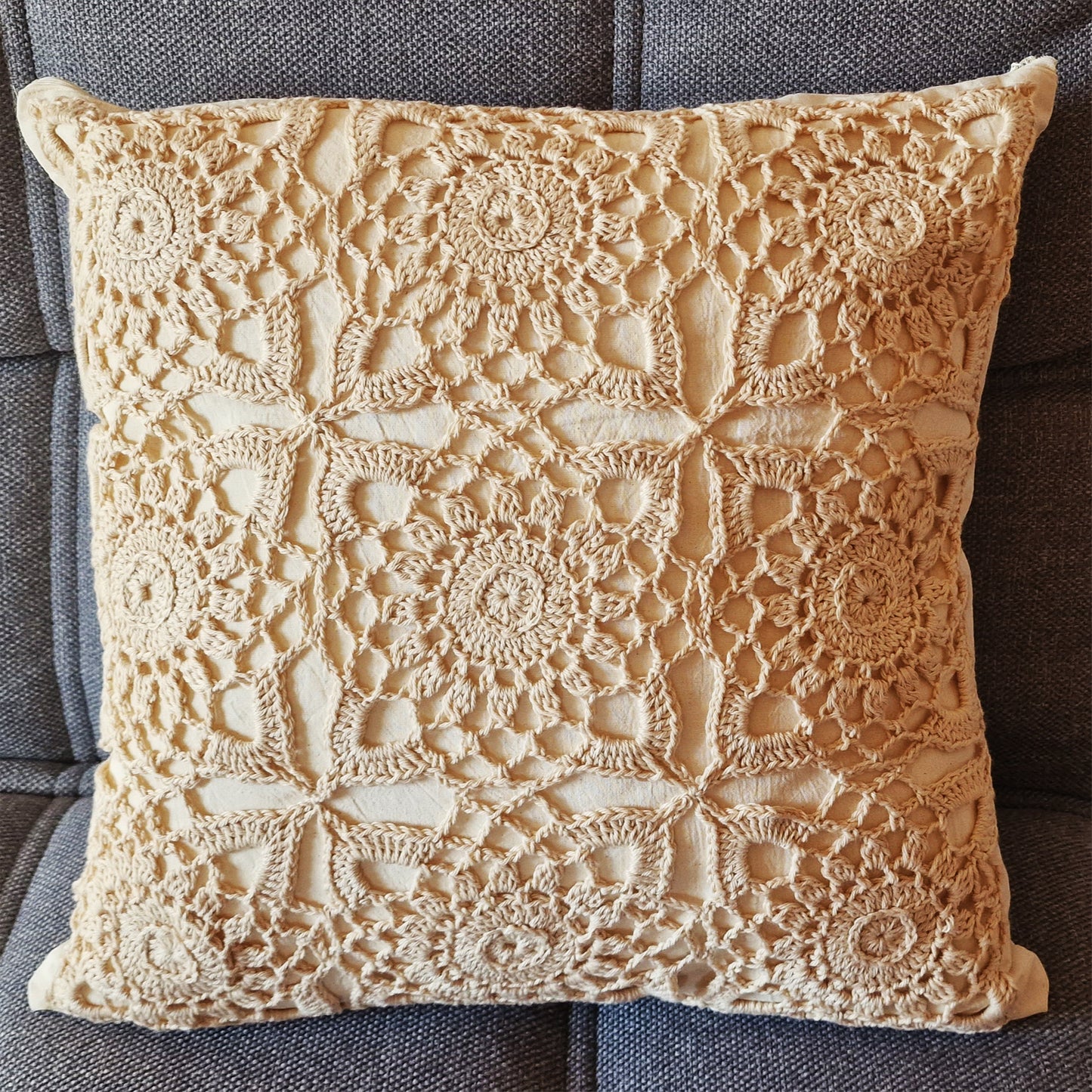 ⬜ N°128 Crochet Pillow Cover