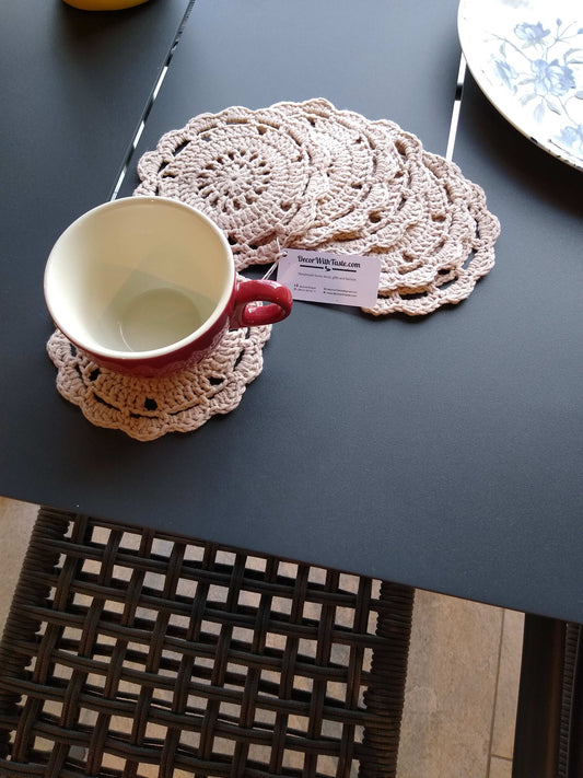 🍽️ N°8 Crochet Coasters - DecorWithTaste