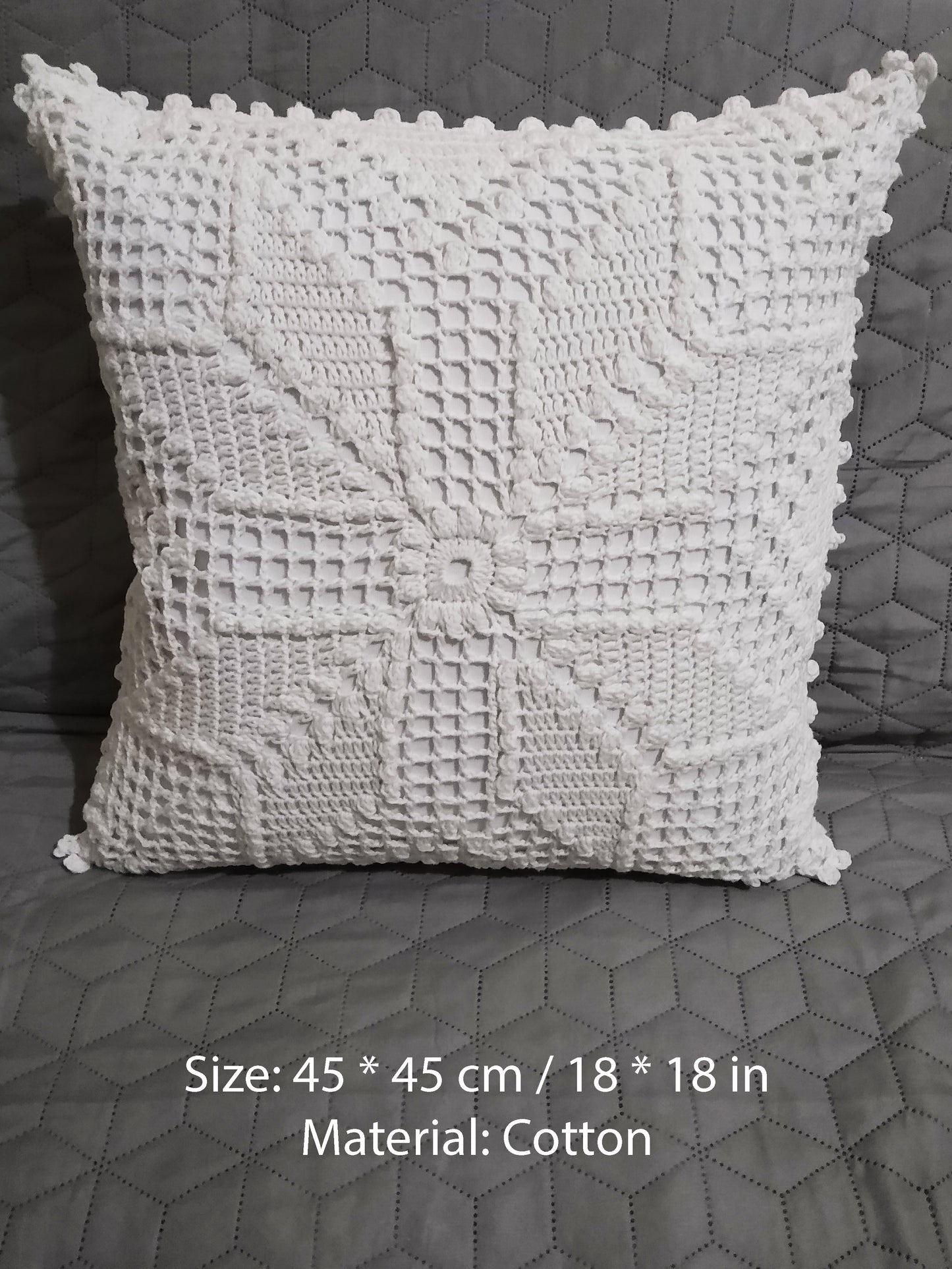 ⬜ N°129 Crochet Pillow Cover
