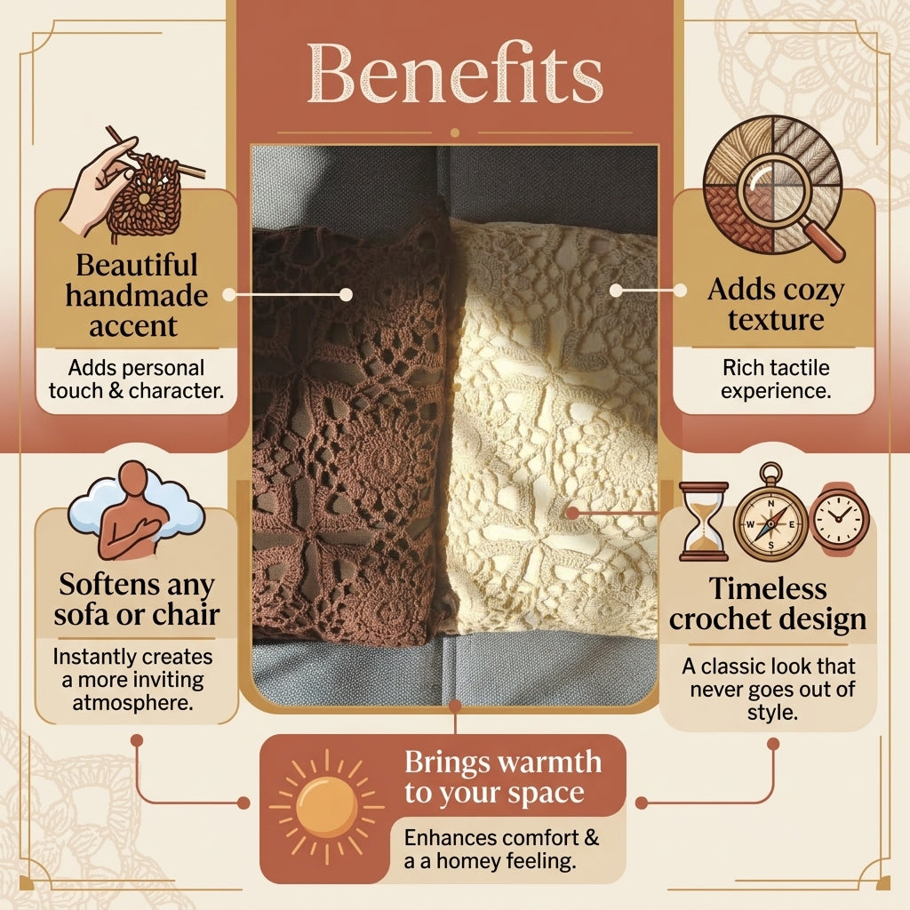 ⬜ N°128 Crochet Pillow Cover