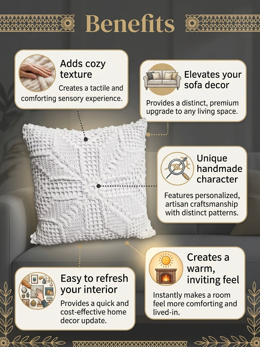 ⬜ N°129 Crochet Pillow Cover