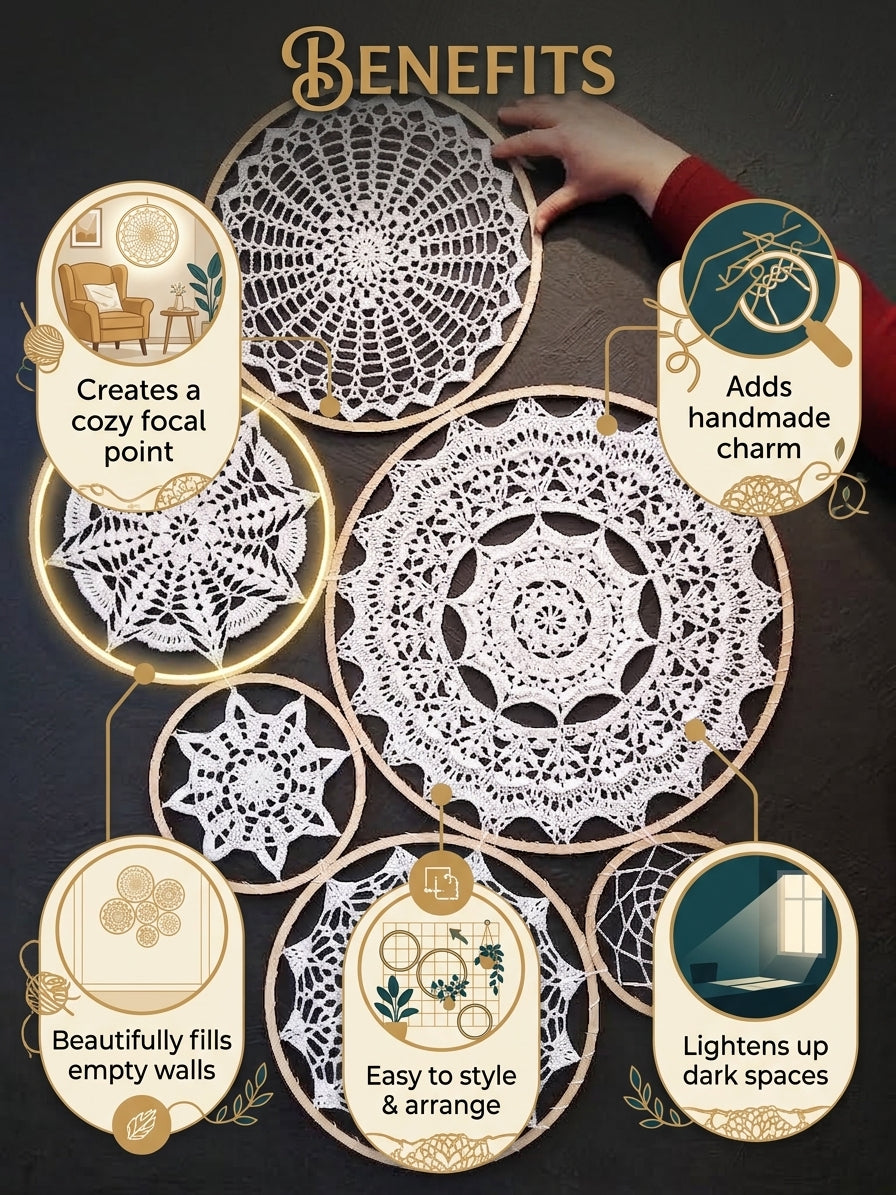 🧱 N°137 Crochet Doily Wall Decor