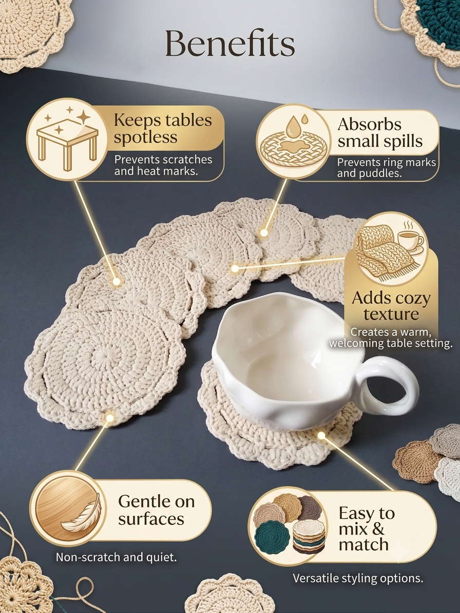 ☕ N°9 Crochet Coasters
