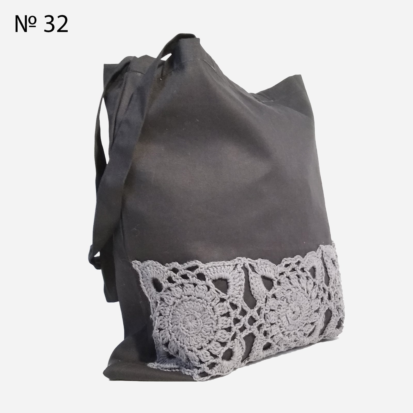 🛍️ N°32 Shopper Bag with Crochet Print - DecorWithTaste