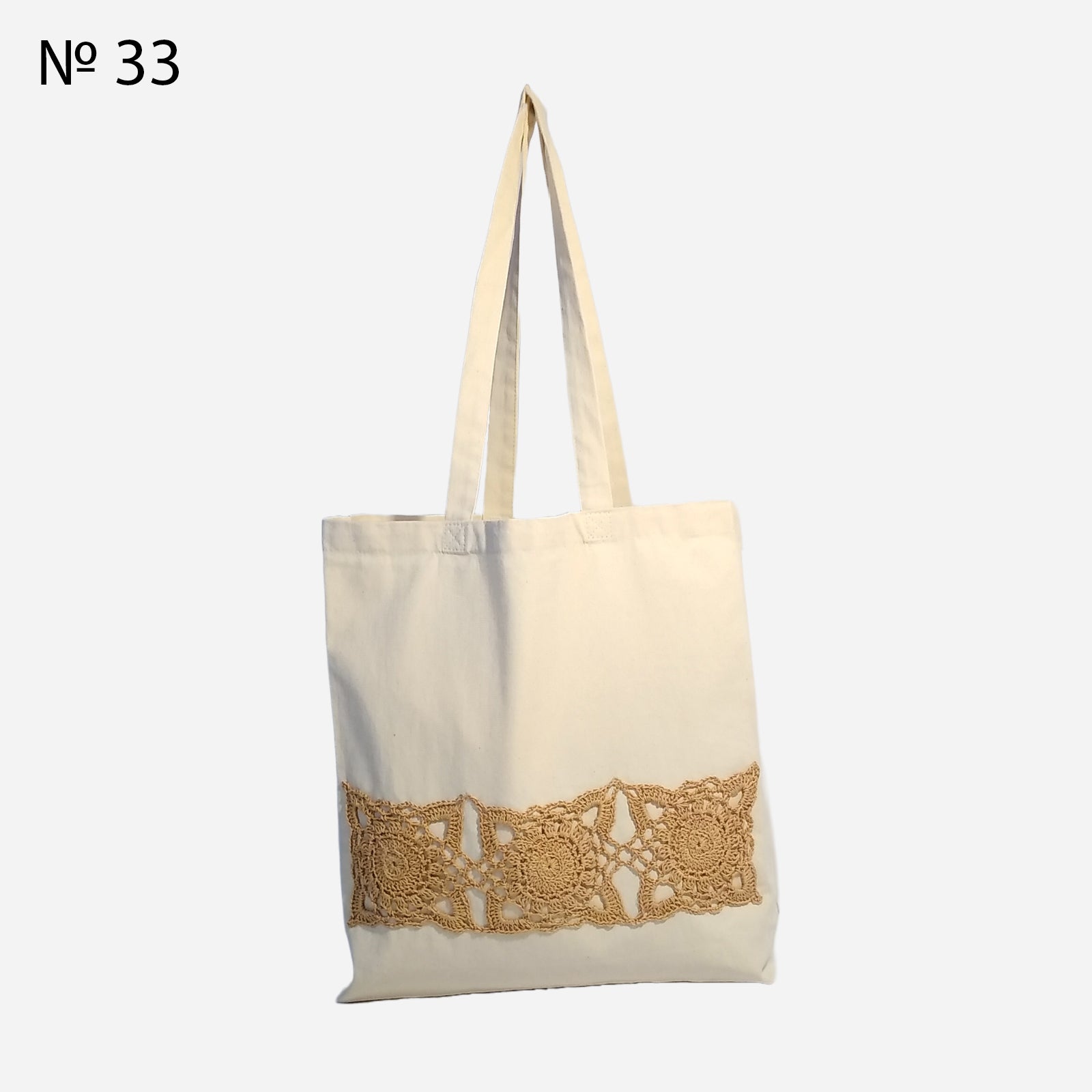 🛍️ N°33 Shopper Bag with Crochet Print - DecorWithTaste